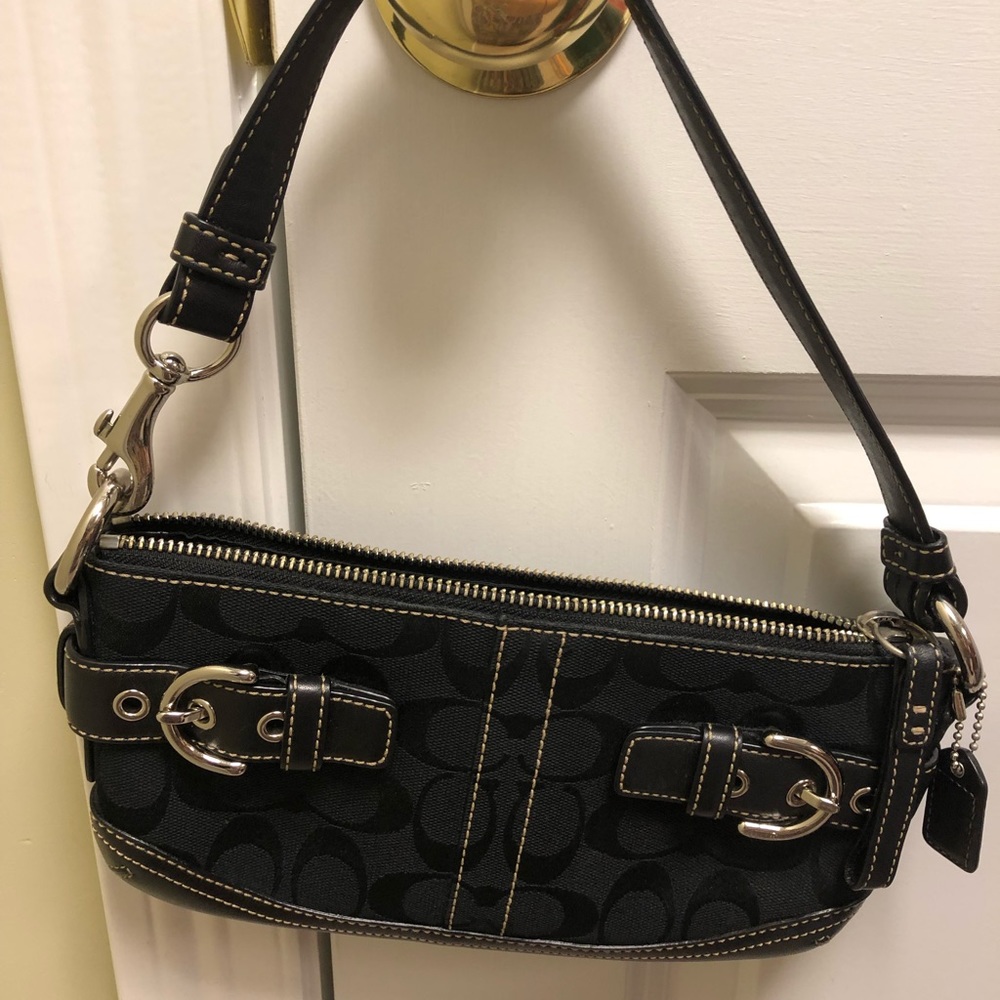 Black Coach Shoulder Bag (w/ buckles)